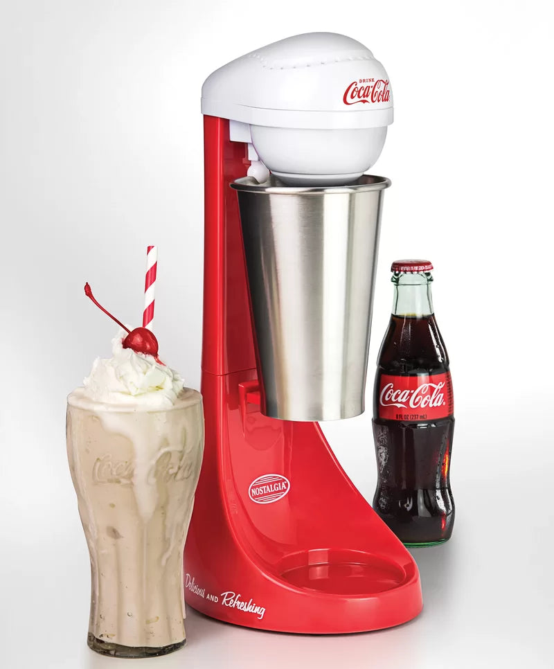 Two-Speed Electric Coca-Cola Limited Edition Milkshake Maker and Drink Mixer, Includes 16-Ounce Stainless Steel Mixing Cup & Rod