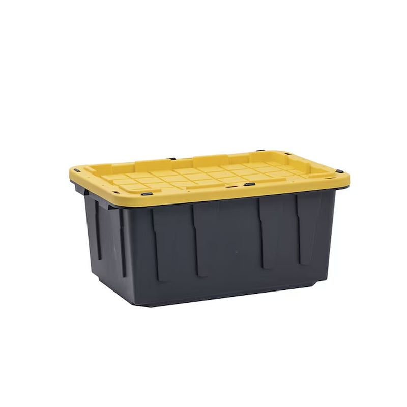 Commander Medium 15-Gallons (60-Quart) Black and Yellow Tote with Standard Snap Lid