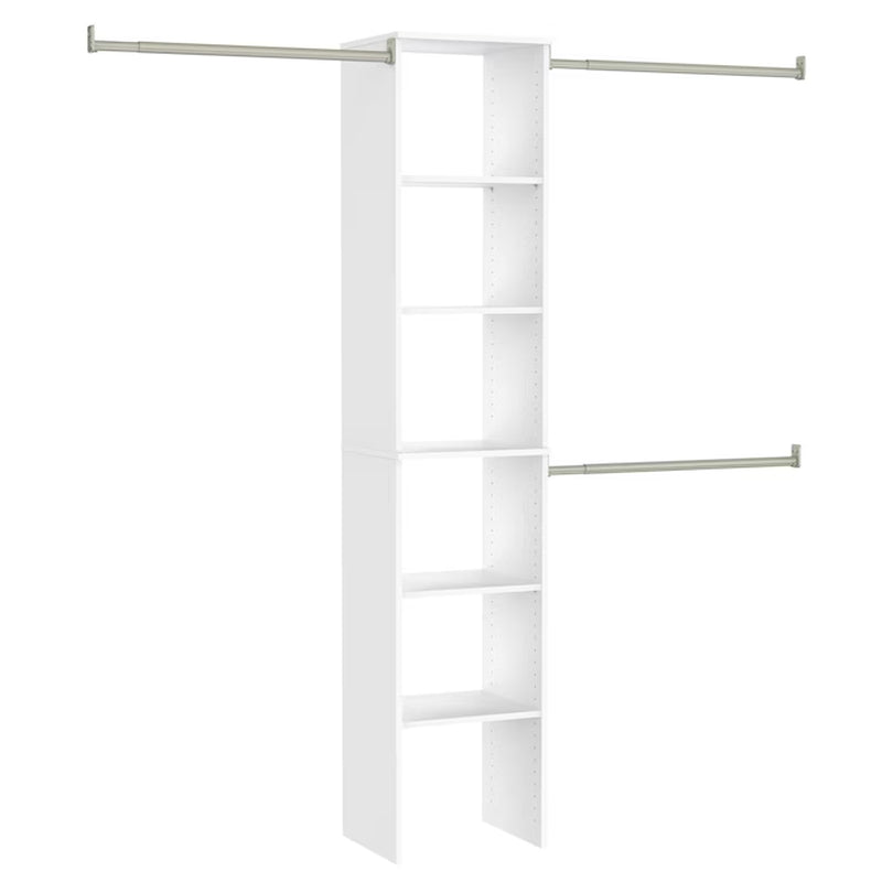 Brightwood 4-Ft to 9-Ft W X 6.85-Ft H White Solid Shelving Wood Closet System