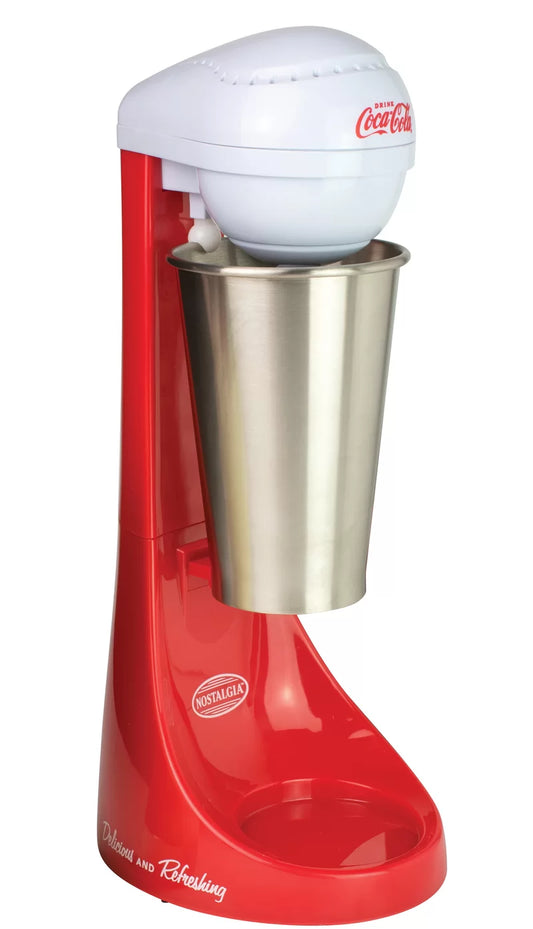 Two-Speed Electric Coca-Cola Limited Edition Milkshake Maker and Drink Mixer, Includes 16-Ounce Stainless Steel Mixing Cup & Rod