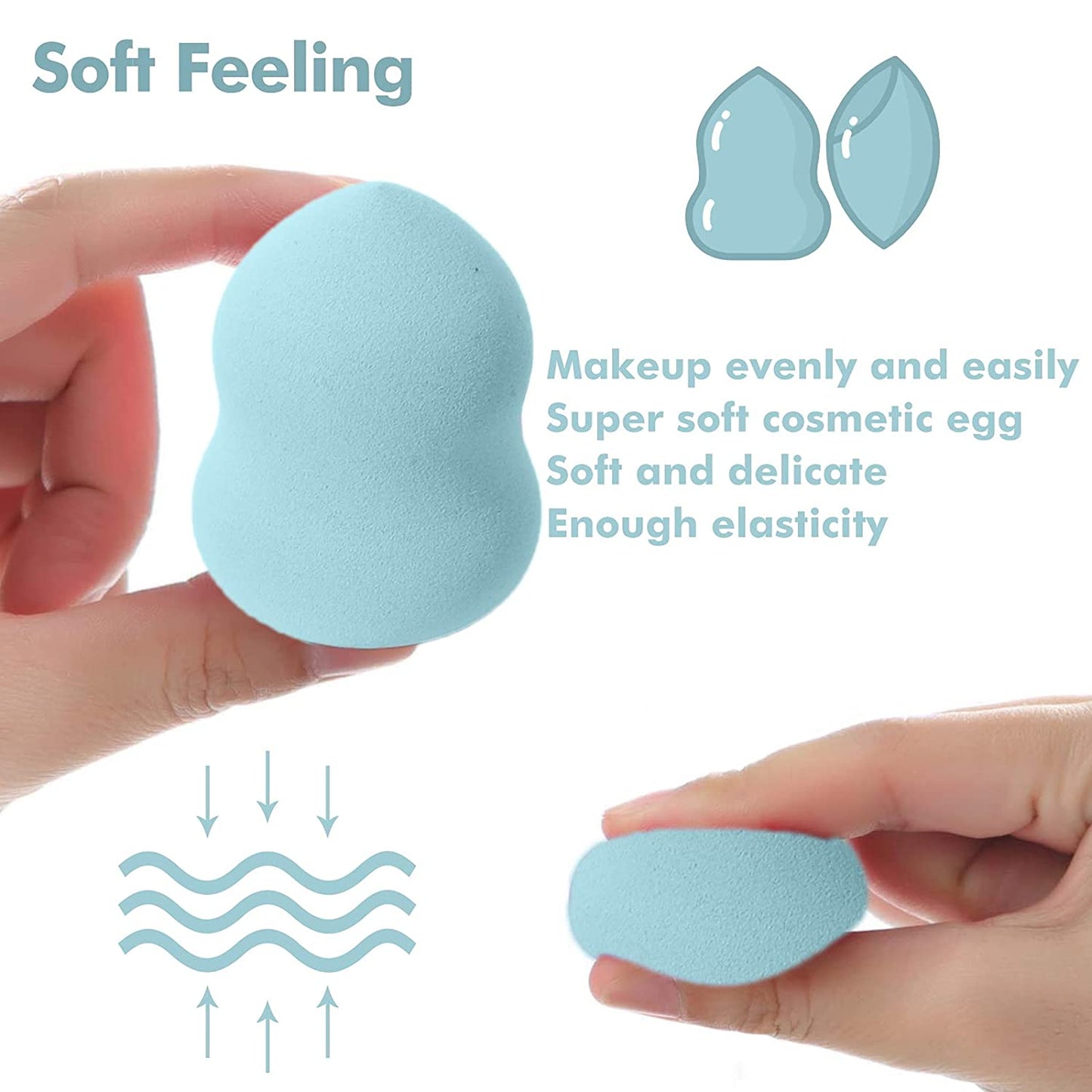 8 PCS Makeup Sponge Set Makeup Sponges Blender Latex-Free Vegan Beauty Sponge Professional Beauty Sponge Blender Makeup Egg Foundation Blending Cosmetic Makeup Puff for Powder Cream