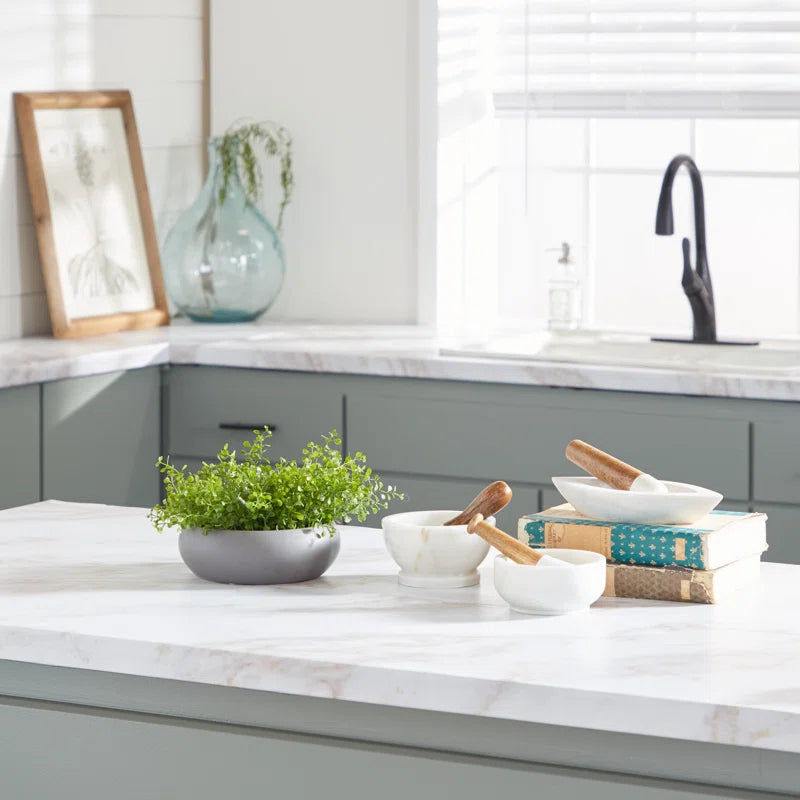 Marble Mortar and Pestle Set