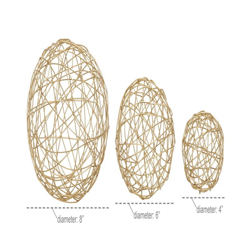 Metal Wire Orb Geometric Decorative Sculpture