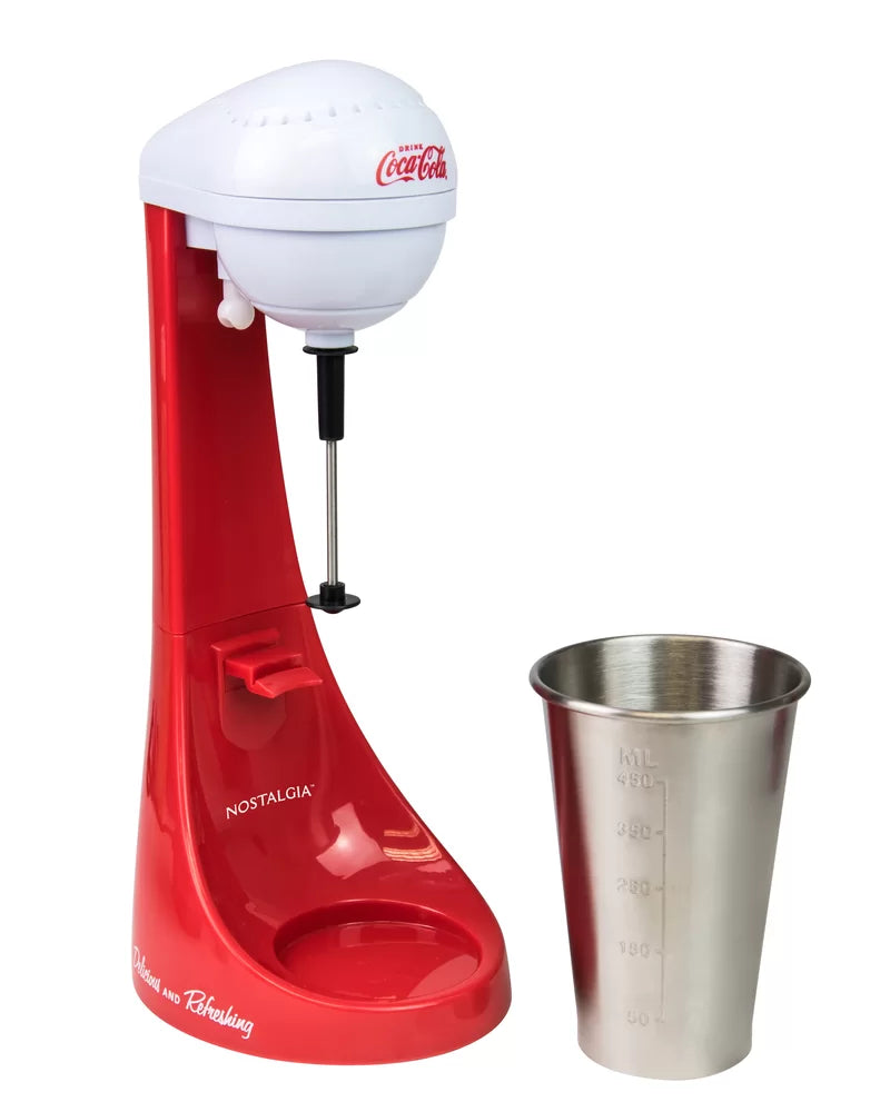 Two-Speed Electric Coca-Cola Limited Edition Milkshake Maker and Drink Mixer, Includes 16-Ounce Stainless Steel Mixing Cup & Rod