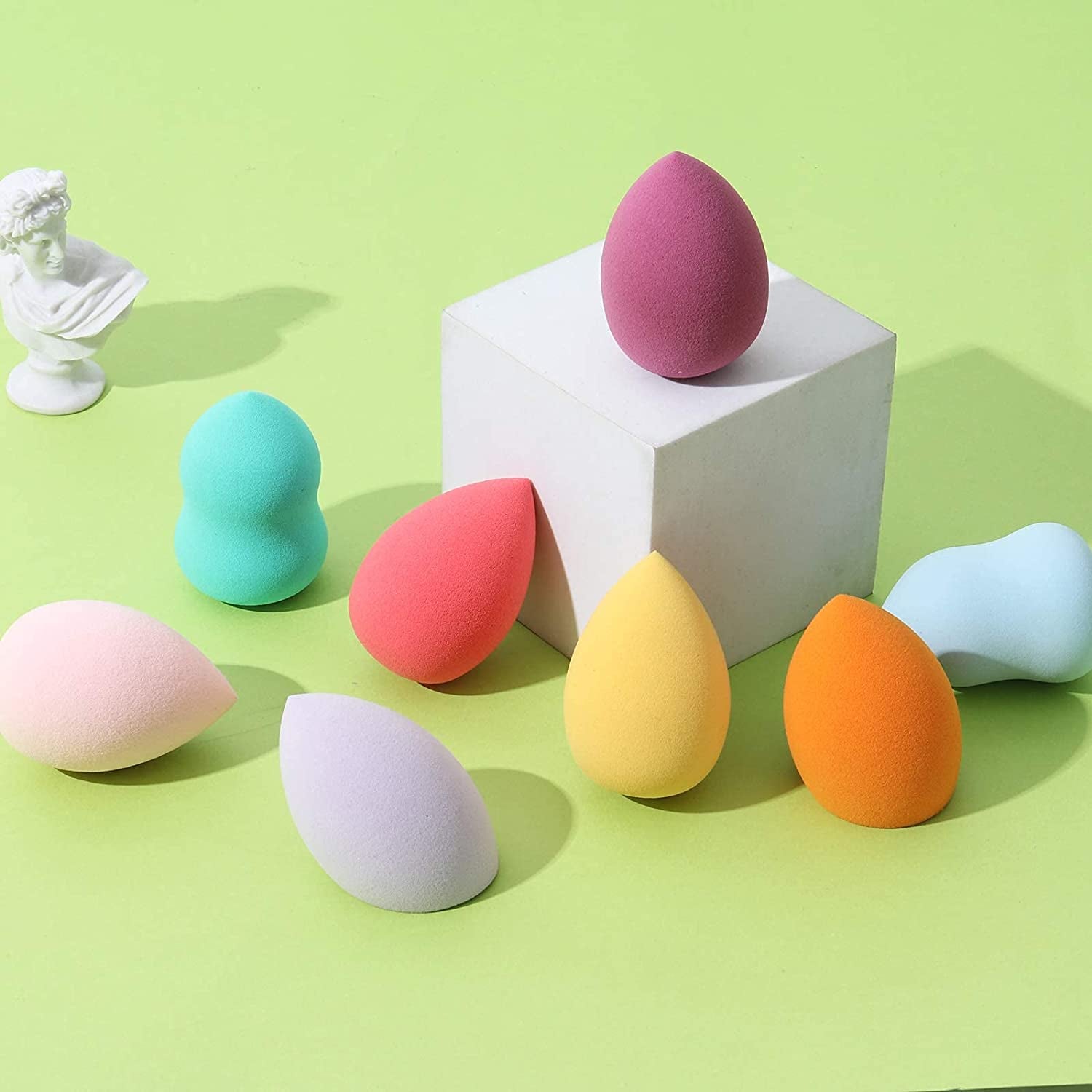 8 PCS Makeup Sponge Set Makeup Sponges Blender Latex-Free Vegan Beauty Sponge Professional Beauty Sponge Blender Makeup Egg Foundation Blending Cosmetic Makeup Puff for Powder Cream