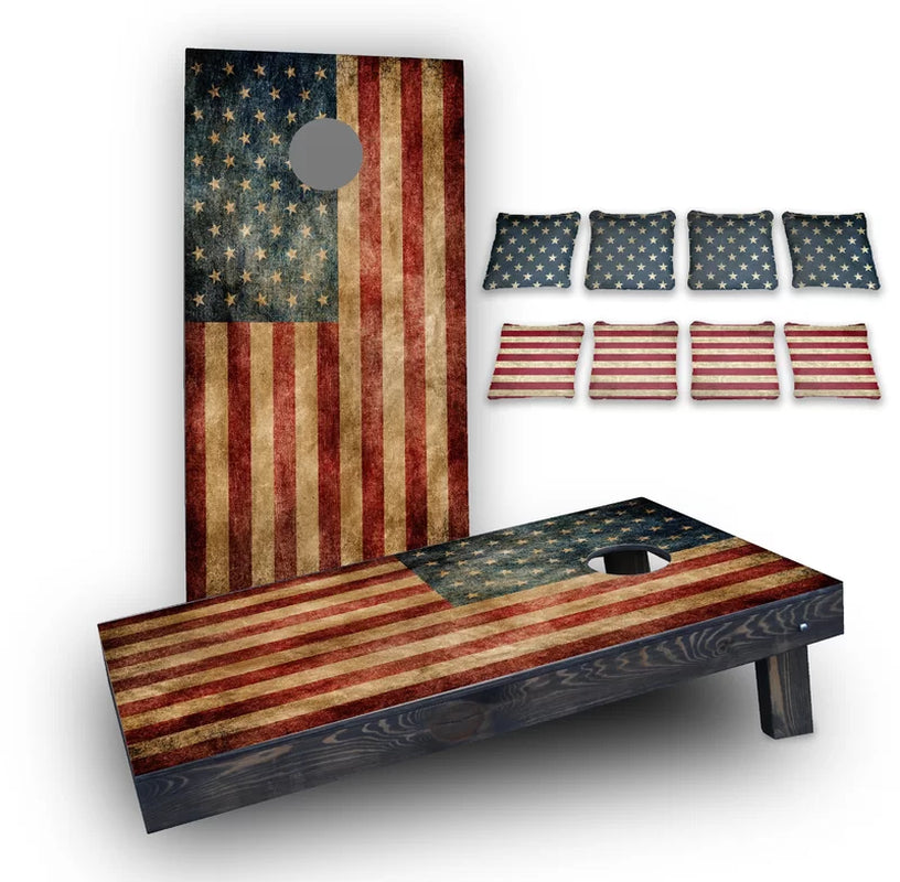 2' X 4' Worn American Flag Combo Set with Carrying Case