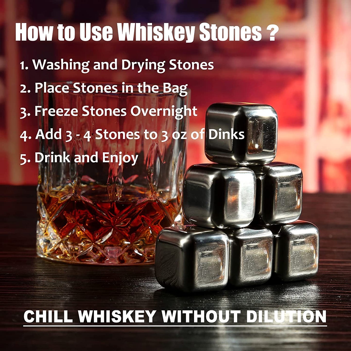 Whiskey Stones Glass Gifts Set, Boss Day Gifts for Men Him, Stainless Steel Scotch Bourbon Whiskey Glasses Gift Box Set - Best Drinking Gifts for Men Dad Husband Birthday for Boss