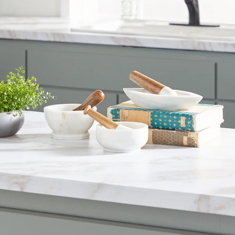 Marble Mortar and Pestle Set