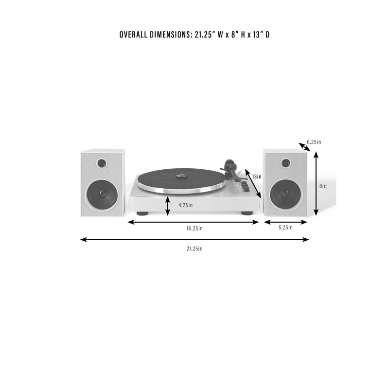 2 - Speed Turntable Decorative Record Player with Bluetooth