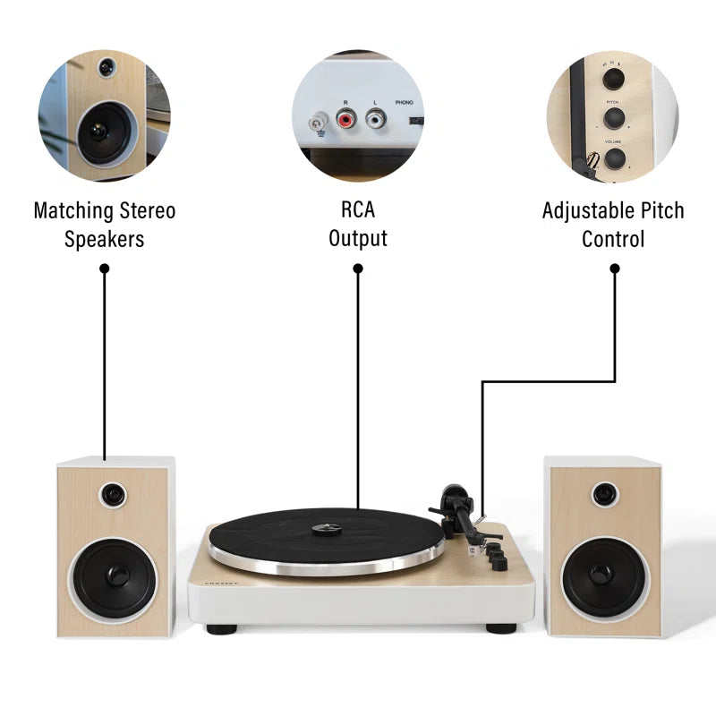 2 - Speed Turntable Decorative Record Player with Bluetooth