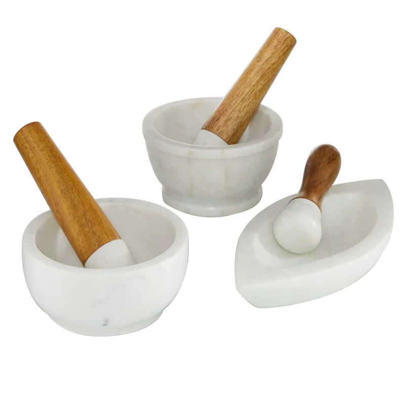 Marble Mortar and Pestle Set