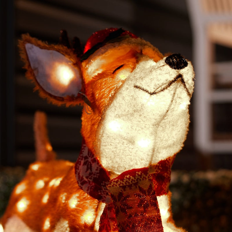 22-In LED Leaping Corgi Dog Decoration