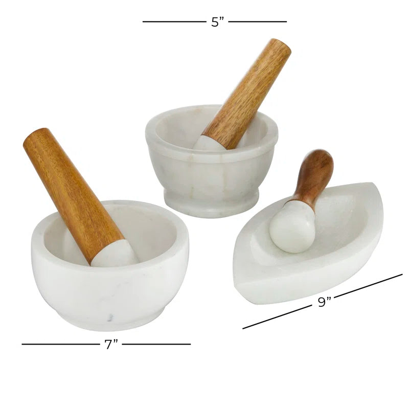 Marble Mortar and Pestle Set