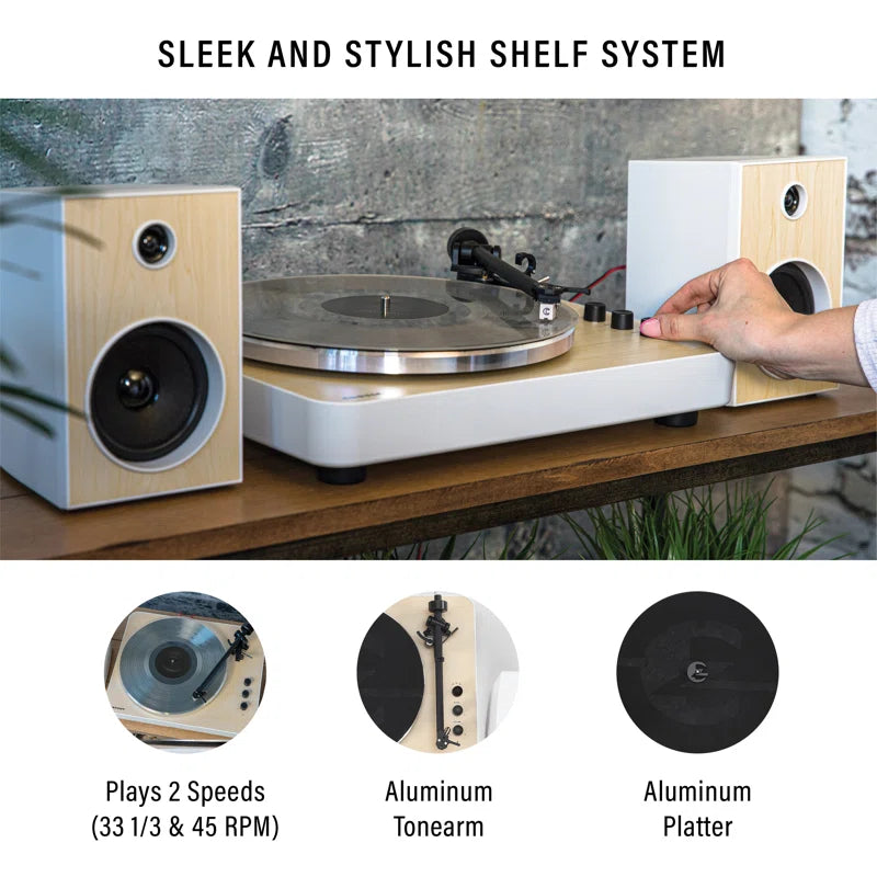 2 - Speed Turntable Decorative Record Player with Bluetooth