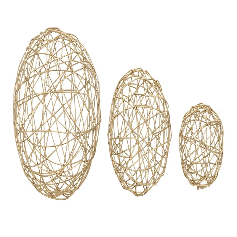 Metal Wire Orb Geometric Decorative Sculpture