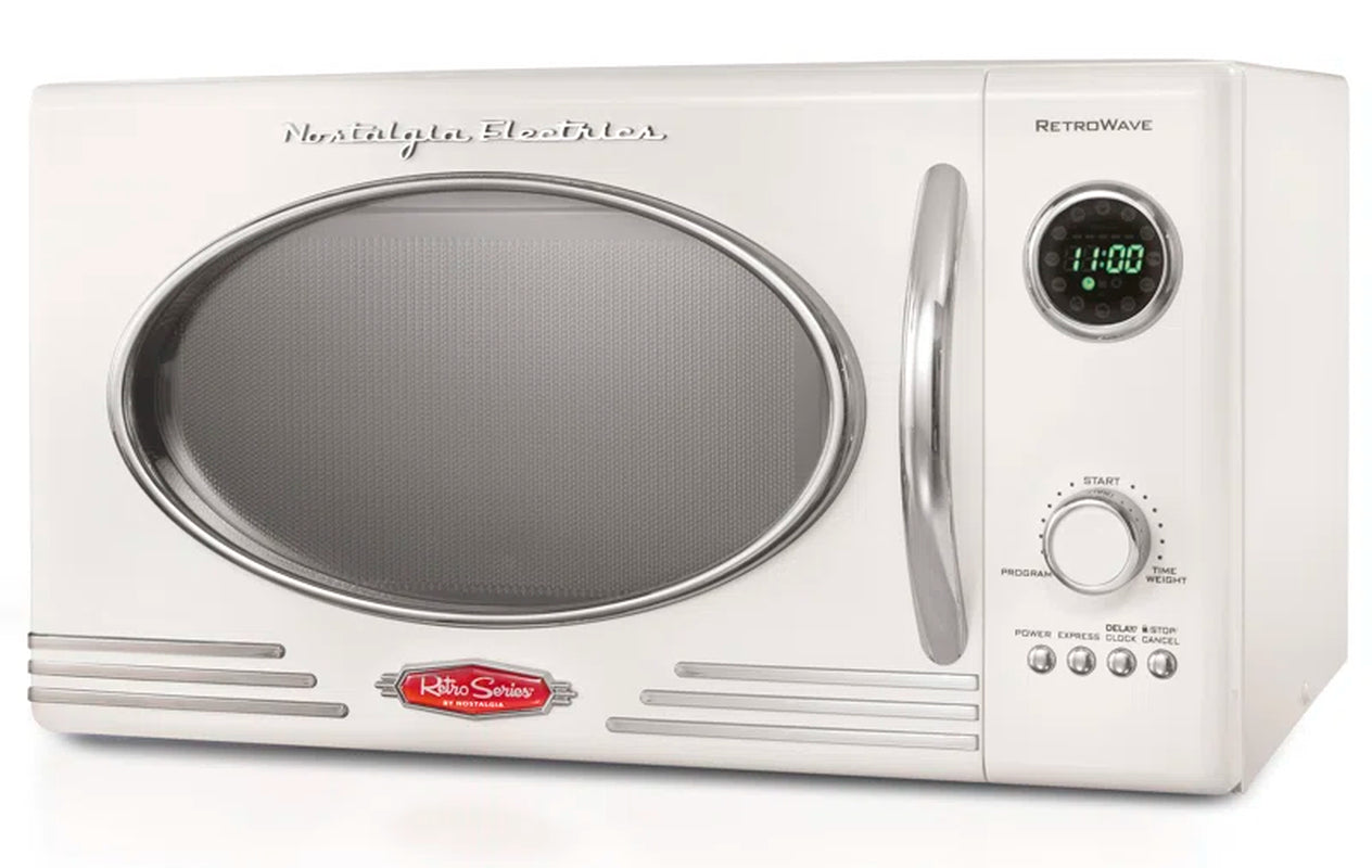 Retro 19" 0.9 Cu Ft. 800-Watt Countertop Microwave Oven