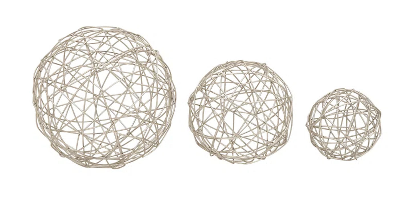 Metal Wire Orb Geometric Decorative Sculpture